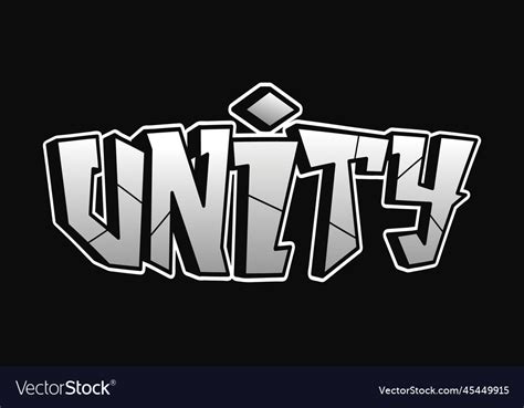 Unity word graffiti style letters hand drawn Vector Image