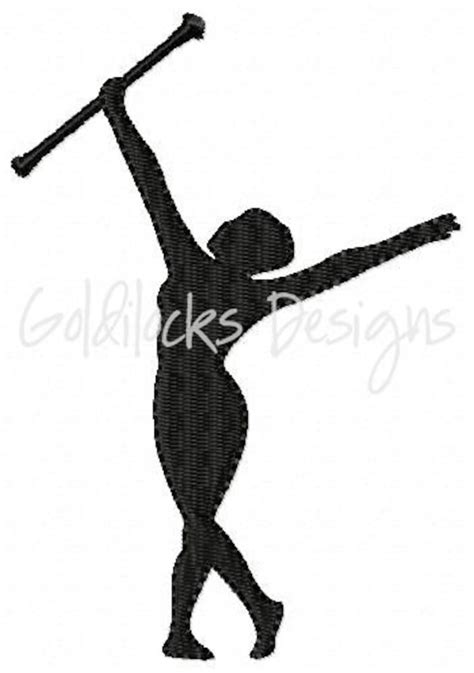 Baton Twirler Pose Silhouette Embroidery Design 3 Sizes - Etsy