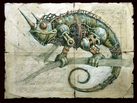 steampunk iguana wall hanging - Google Search Steampunk Drawing, Steampunk Tattoo, Steampunk ...