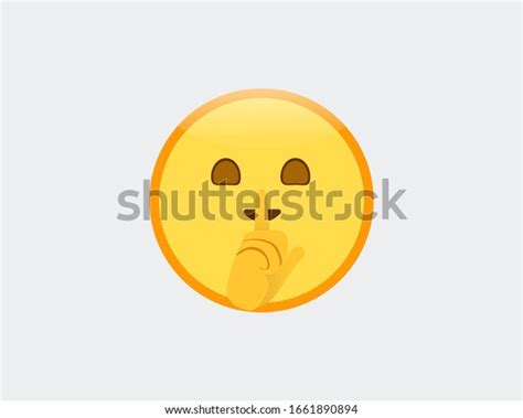 Vector Illustration Emoji Shushing Face Stock Vector (Royalty Free) 1661890894 | Shutterstock