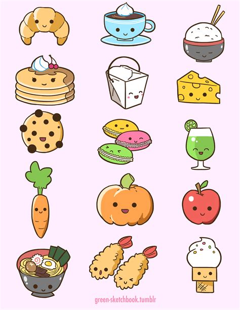 Cool Easy Kawaii Food Doodles - Perangkat Sekolah