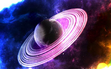 Saturn Wallpaper 4K, Rings of , Surreal, Pink rings