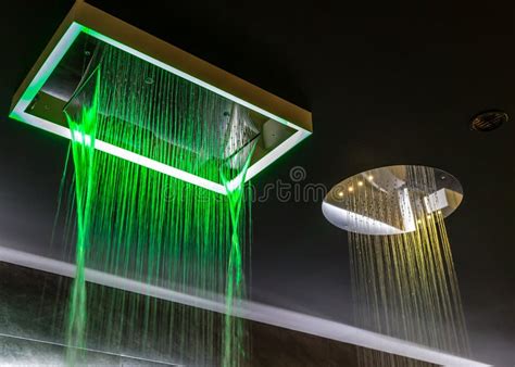 Chromotherapy from Shower Heads Stock Photo - Image of faucet, bath: 127936040