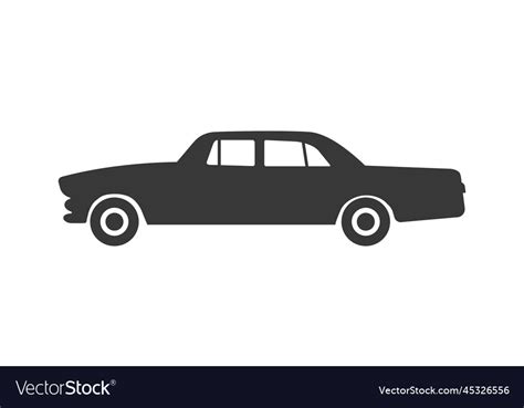 Retro car silhouette side view Royalty Free Vector Image