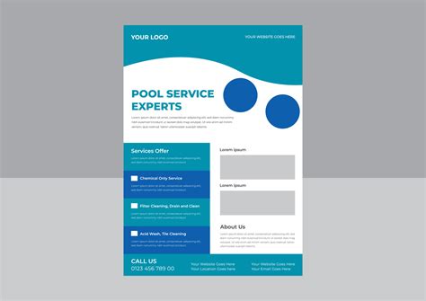 Pool cleaning services flyer template, Pool maintenance service poster ...