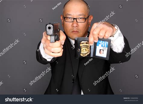 Fbi Agent Gun Holding Badge Stock Photo 103609994 | Shutterstock