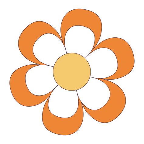 Retro 70s Groovy Hippie sticker daisy flower. Psychedelic cartoon ...