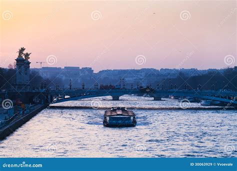 View of Pont Alexandre Iii in Paris Stock Image - Image of gloaming ...