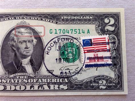 1976 $2 Dollar Bills, Stamp, Uncirculated Independence Day 7/04/76 Rare