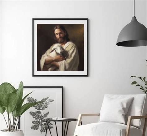 Painting of Jesus Christ Holding a Lamb Digital Files to Print or Use Online - Etsy