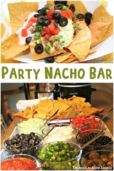 Make a Nacho Bar with crockpots! Such a fun way to feed a crowd. | Super bowl nacho bar, Nacho ...