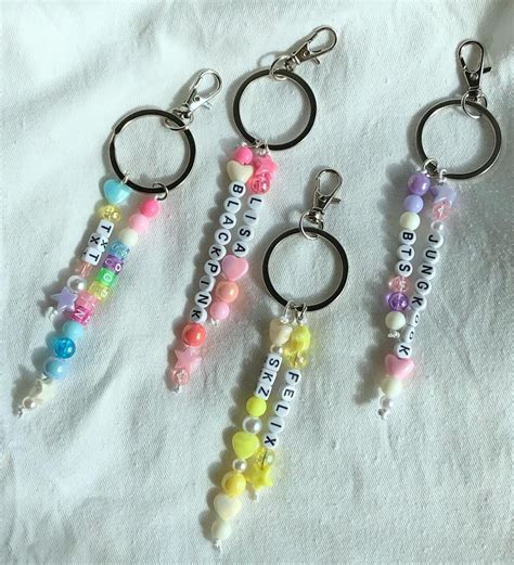 Kpop Keychains/ beads keychains/ beaded keychains/ kpop merch/ | Etsy