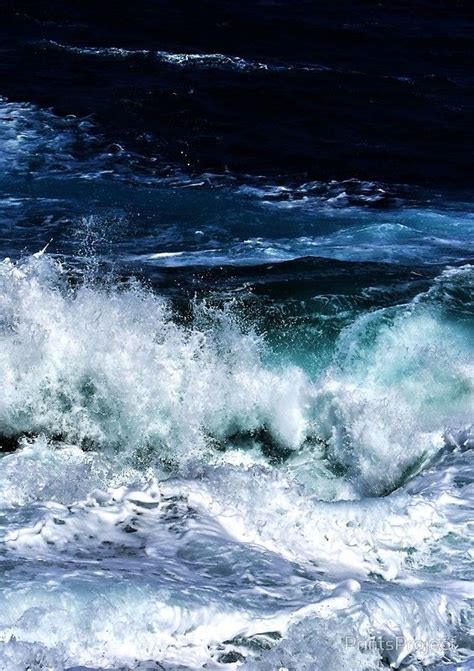 'Dark Blue Ocean Waves' Art Print by PrintsProject #Navy #blue #Aesthetic | Ocean waves art ...