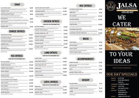 Jalsa Bar & Restaurant menu in Crystal Lake, Illinois, USA