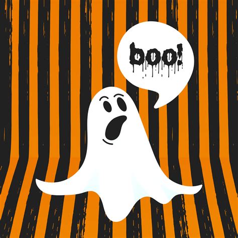 Boo ghost halloween message concept. Flying halloween funny spooky ghost character say BOO with ...