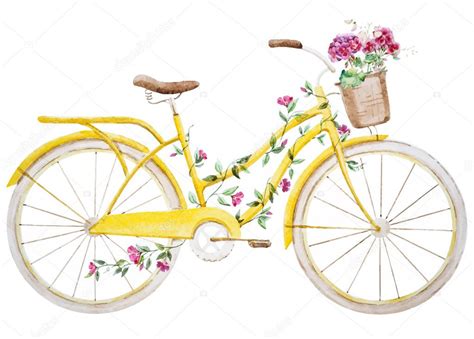 Watercolor bike bicycle Stock Illustration by ©ZeninaAsya #72884177