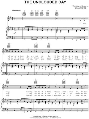 the unclouded day Sheet Music to download and print