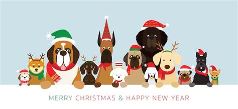 Premium Vector | Dogs in christmas costumes