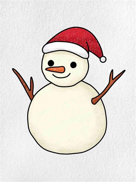 Snowman Drawing (easy) - HelloArtsy