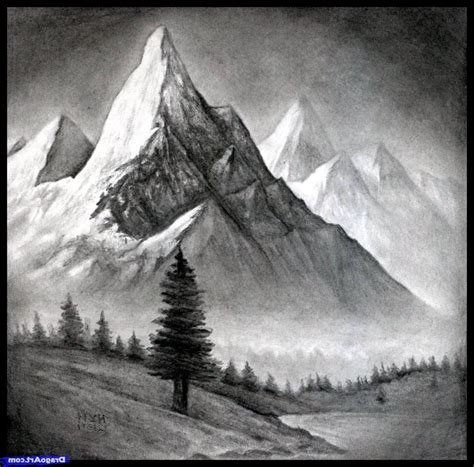 Mountain Pencil Sketch at PaintingValley.com | Explore collection of Mountain Pencil Sketch