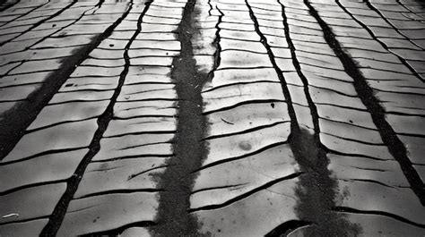 Premium AI Image | A Photo showcasing the textures and patterns of tyre marks or skid marks on ...