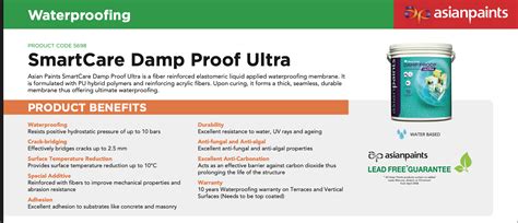 Asian Paints Smart Care Damp Proof Ultra (20L) | HARDWARE SHACK