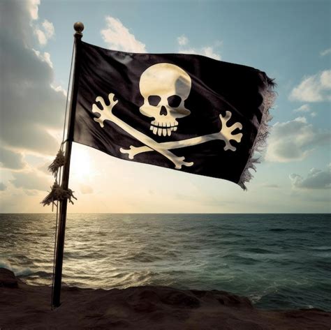 Premium Photo | Pirate flag with a skull and crossbones