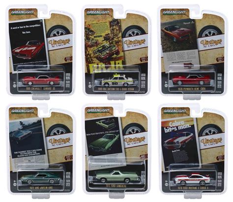 "Vintage Ad Cars" Series 1, 6 piece Set 1/64 Diecast Model Cars by Greenlight - Walmart.com ...