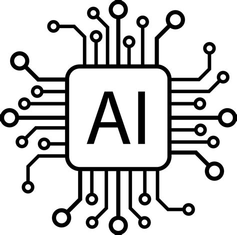 Artificial intelligence AI processor chip vector icon symbol for ...