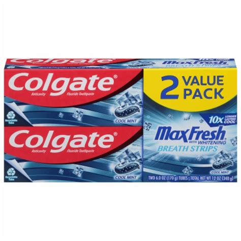 Colgate Max Fresh Cool Mint Whitening Toothpaste Value Twin Pack, 2 ct / 6 oz - Kroger