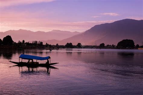 Shikara Boats on Dal Lake with Sunset Dal Lake in Srinagar Jammu and ...