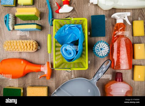 Assorted cleaning products Stock Photo - Alamy