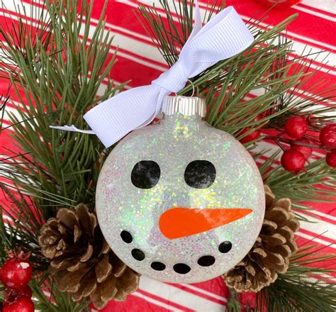 SNOWMAN ORNAMENT, Frosty Ornament, Frost the Snowman, Christmas Ornament, Glitter Ornament ...