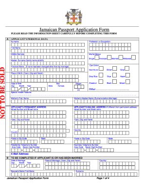 Renewal Of Jamaican Passport - Fill Online, Printable, Fillable, Blank | pdfFiller