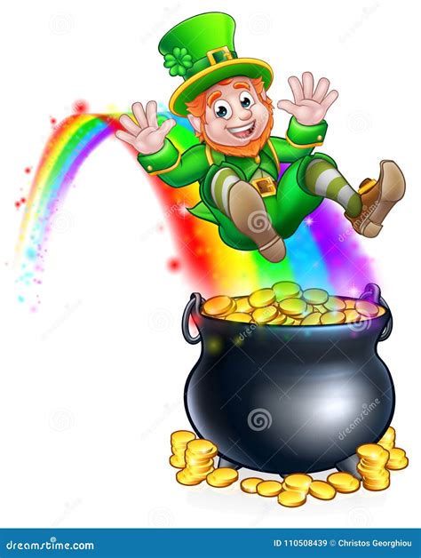 Leprechaun & Rainbow Cartoon Vector | CartoonDealer.com #22934925