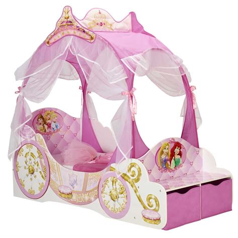 DISNEY PRINCESS CARRIAGE TODDLER BED WITH STORAGE GIRLS + MATTRESS OPTIONS | eBay