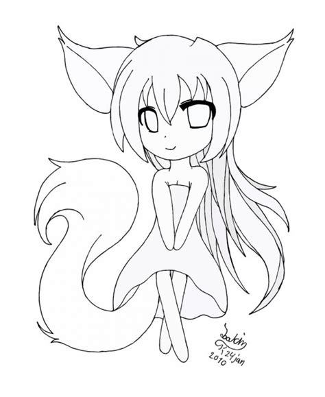 Anime Wolf Girl Coloring Pages at GetColorings.com | Free printable ...