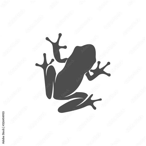 Frog logo vector design template, Silhouette Frog logo animal, Illustration Stock Vector | Adobe ...