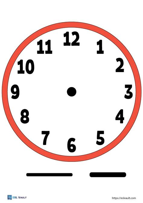 5 Free printable clock faces (PDF) - ESL Vault