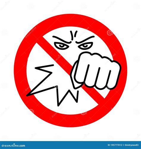 Stop Violence - No Aggression Social Protest Sign Stock Vector - Illustration of aggression ...