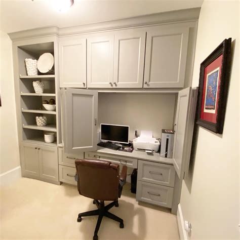 Built-In Office Cabinets with Storage | Home office cabinets, Office wall cabinets, Office built ins