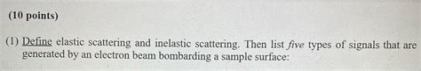 Solved (10 points) (1) Define elastic scattering and | Chegg.com