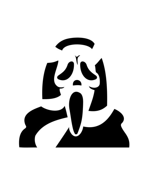 Scream: Ghostface (Free Pumpkin Stencil - Pumpkin Pattern - Pumpkin Template - Jack-o-lantern ...