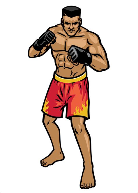 mma fighter pose 22711476 Vector Art at Vecteezy