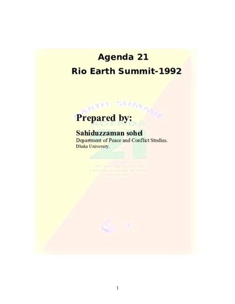 (DOC) Agenda 21:Rio Earth Summit-1992