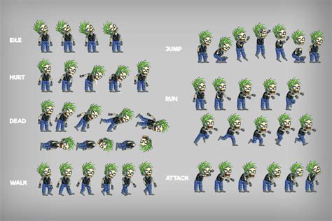 2D Game Zombie Character Free Sprite 4 - CraftPix.net