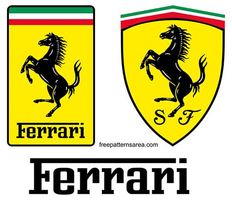 Ferrari Car Logo-Symbol Vectors - FreePatternsArea