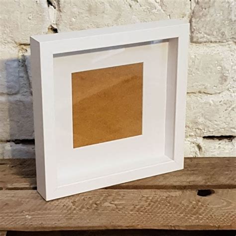 Deep Shadow Box Frame White Wood Grain Choice of mount | Etsy