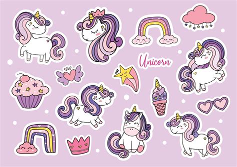 Printable Unicorn Stickers - Printable Word Searches