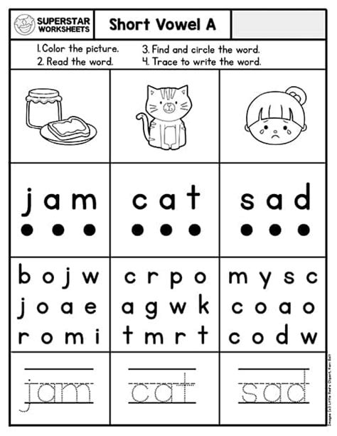 Phonics Worksheets - Superstar Worksheets